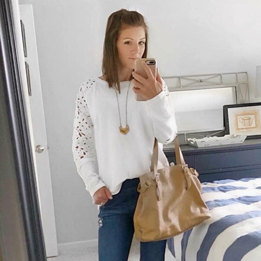 SUPER SOFT Lace Sleeve Sweatshirt!